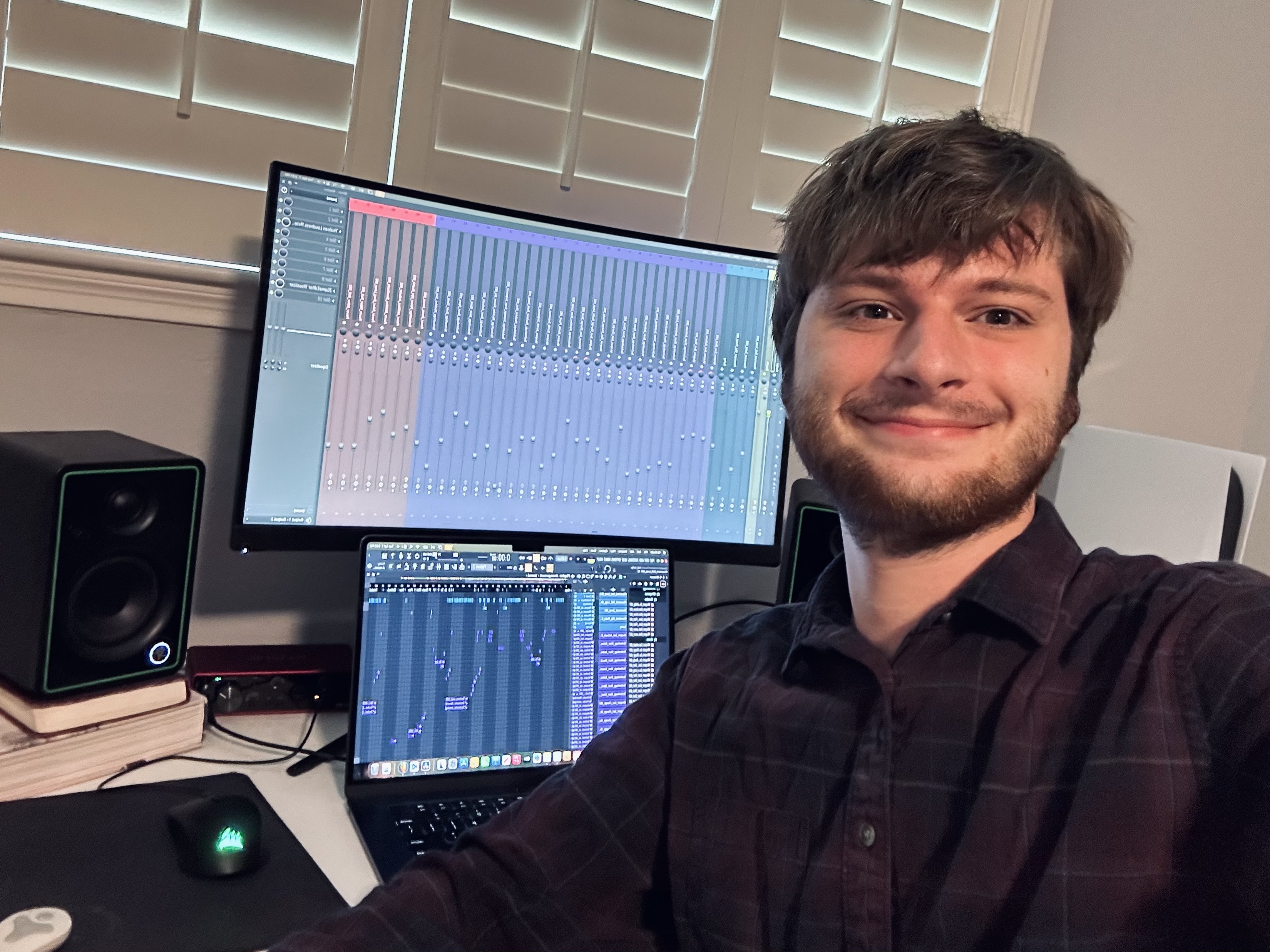 Joseph Chauvin in his home studio