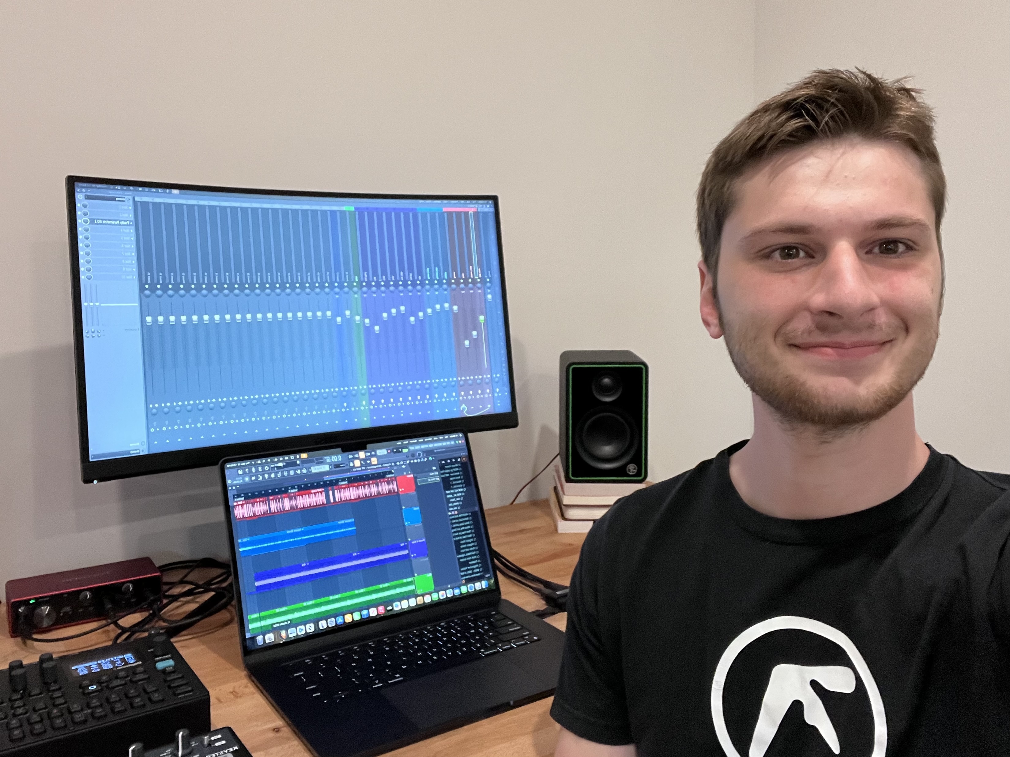Joseph Chauvin in his home studio